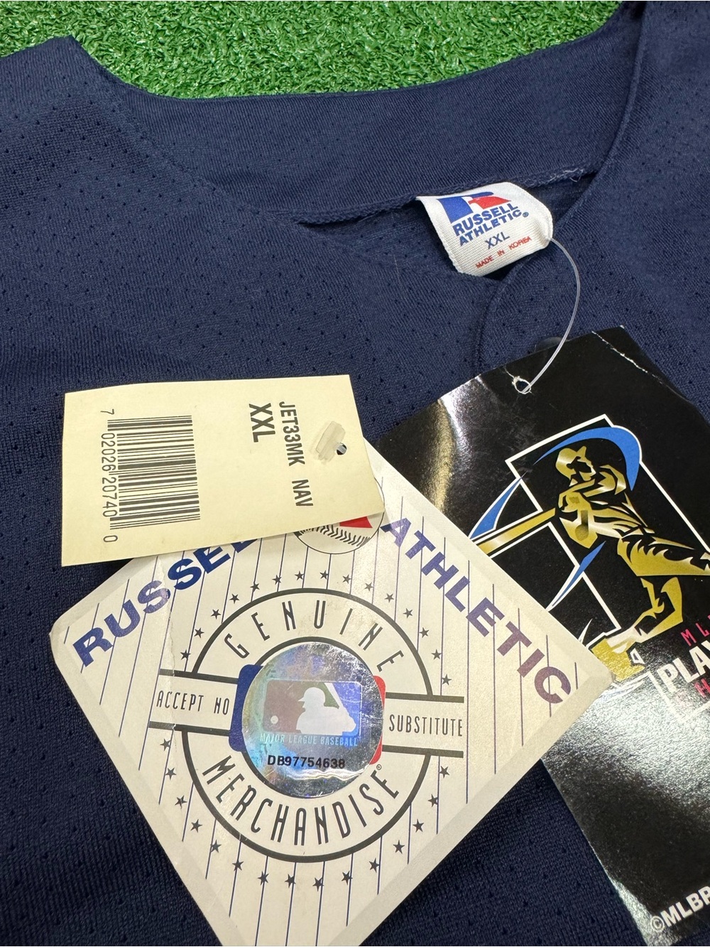 NWT New York Yankees Derek Jeter #2 Blue Jersey Men's Size XXL Russell Athletic - Picture 4 of 8
